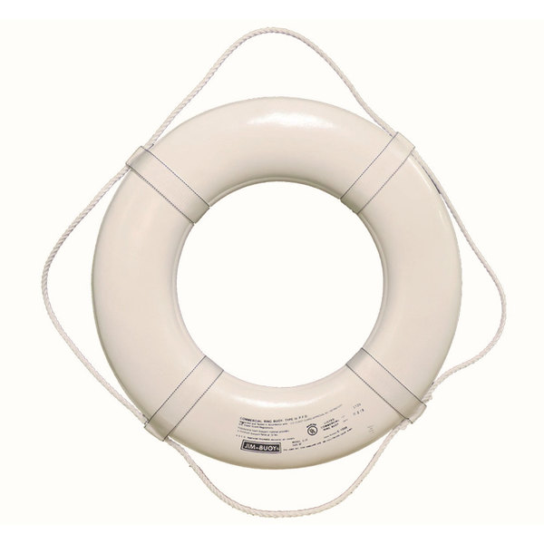 Jim-Buoy Jim-Buoy GW-30 U.S.C.G. Approved G-Series Life Ring - 30", White GW-30